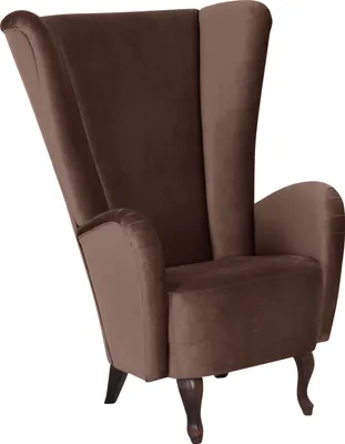 Produktbild von Max Winzer Hochlehnsessel Aurora - Samtvelours braun - Maße: 89 x 96 x 122 cm
