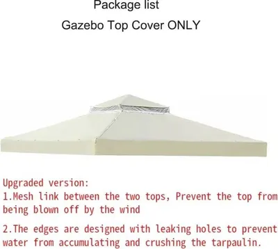 Immagine prodotto di tettoia gazebo 3x3m, materiale Oxford, impermeabile, costruzione a doppio tetto, nuovo Doppio Beige, 3m * 3m