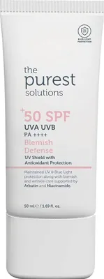 Produktbild von The Purest Solutions Fleckenschutz (UV-Schutzschild mit Antioxidationsmittel SPF 50+), 8h UVA-Schutz, Arbutin & Niacinamid zur Hauttonanpassung