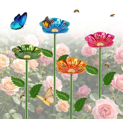 Produktbild von Vogeltränke Bienentränke für den Garten, 4 Stück Bienen- und Insektentränke, Bienenbecher (Bloemvorm)