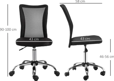 Zdjęcie produktu dla Krzesło biurowe Vinsetto Ergonomic, regulowane pod względem wysokości, obrotowe 360° z oddychającym oparciem, do biura i gabinetu, udźwig do 100 kg, czarne