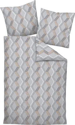 Produktbild von Janine Design Mako-Satin Bettwäsche-Garnitur MILANO 45068 Farbe platin Größe 135x200 + 80x80cm