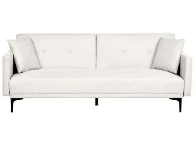 Obrázek produktu pro BELIANI Rozkládací pohovka světle béžové čalounění 3místná s knoflíky click clack