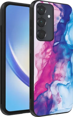 Produktbild von Smartphonica Telefon Fall geeignet für Samsung Galaxy A34 5G mit rosa blau Marmor Print - TPU Backcover Fall Rose blau Marmor Design