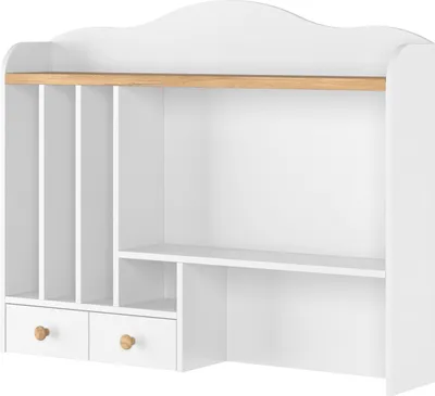 Produktbild von Furniture24 Aufsatz für Schreibtisch Story SO4 mit 2 Schubladen Weiß/Nash Eiche Mädchenzimmer Kinderzimmer