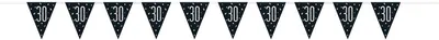 Produktbild von Wimpelkette schwarz & silber Zahl 30