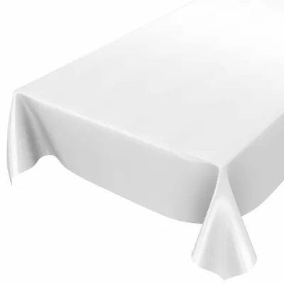 Tischdecke aus PVC, abwaschbar, weiß, rechteckig, 180 x 140 cm