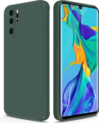 Produktbild von Silikon Hülle für Huawei P30 Pro Flüssigsilikon Dünn Gel Gummi Matt Kratzfeste Schutzhülle Nachtgrün