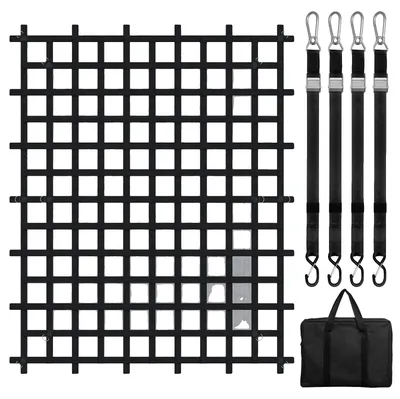 Image de Filet de fret VEVOR, 2440 x 2060 mm, filet pour surface de chargement de camion, 4 sangles réglables avec mousquetons & crochets en S, filet de transport résistant à l'usure & aux intempéries