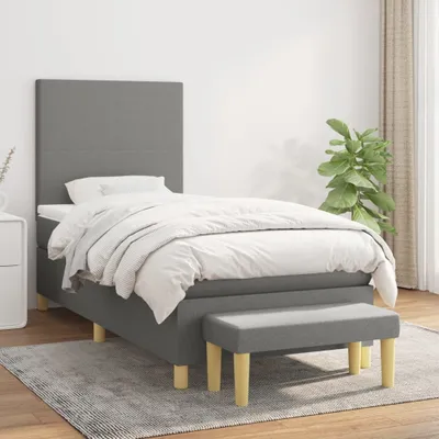 Produktbild von Maison Exclusive - Boxspringbett mit Matratze Dunkelgrau 90x200 cm Stoff