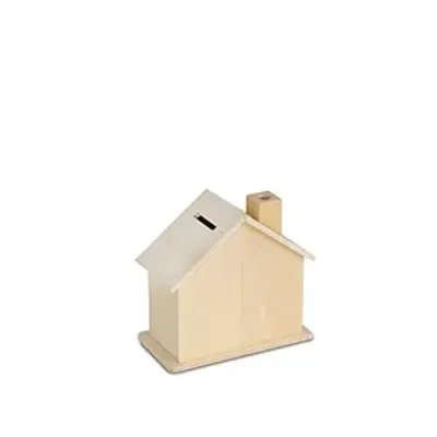 Produktbild von Spardose Holzspardose zum Basteln und Dekorieren Geldgeschenk Sparbüchse (Haus)