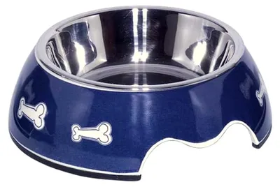 Produktbild von Melamin Napf Knochen blau S: 14 x 4,5 cm, 160 ml