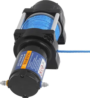 Produktbild von Elektrische Seilwinde - 12 V - 2041 kg Zugkraft - 15 m Nylonseil - Sperrfunktion - Für ATV/UTV/SUV/Pick-up - Blau