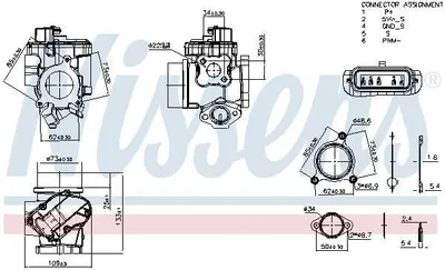Produktbild von NISSENS 98410 AGR-Ventil für OPEL Vivaro A Kastenwagen (X83) Abgasrückführungsventil
