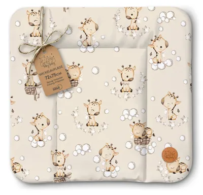 Produktbild von Wickelauflage Wickelunterlage abwaschbar und wasserdicht 75x72 cm - Wickelmatte zum Auflegen auf Wickeltisch Wickelaufsatz Wickelkommode oder Waschmaschine 75 x 72 Giraffen