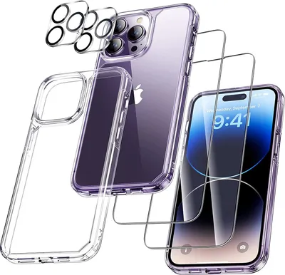 Obrázek produktu pro 2x ochranné sklo (displej + fotoaparát) + 1x pouzdro pro iPhone 14 Pro pancéřová fólie na displej tvrzené sklo 9H