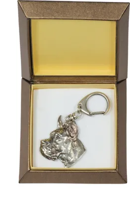 Immagine prodotto di Alano I - Portachiavi argentato con cane in confezione regalo, ornamento da borsetta, ciondolo da zaino Art-Dog