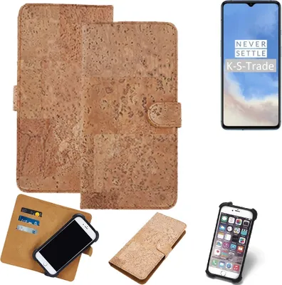 Produktbild von K-S-Trade Hülle kompatibel mit OnePlus 7T  Kork Handyhülle Cover  Schutzhülle TPU Case Bumper in Hellbraun, (1x)