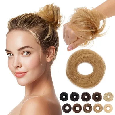 Obrázok produktu pre Paruka na zapletenie, tmavohnedá, hladká, z 100% prírodných vlasov, hmotnosť 17 g, s gumičkou
