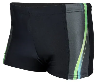 Produktbild von Aquarti Jungen Schwimmhose Kontrastfarbige Einsätze, Farbe: 13722 Schwarz / Grün, Größe: 158