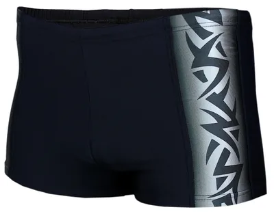 Produktbild von Aquarti Herren Kurze Badehose mit Streifen, Farbe: 13717A Schwarz / Graphit, Größe: 5XL