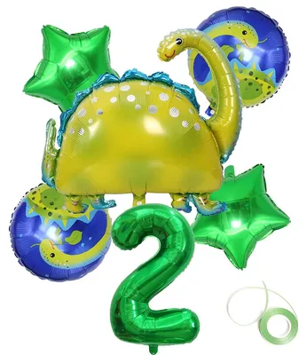 Dino-Geburtstagsdeko-Set, 7-teilig, Folienballons, Dschungel-Party
