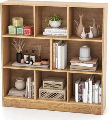 Produktbild von GOPLUS Bücherregal mit 10 Fächern, 3 Ebenen Würfelregal freistehend, Standregal Kinderregal Spielzeugregal Bücherschrank, Weiß,100 x 24 x 104 cm