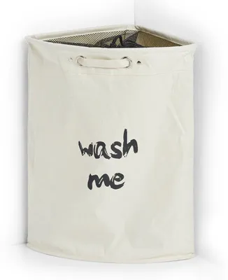 Produktbild von Eckwäschekorb aus Polyester, beige 34x34x56cm