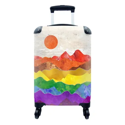 Produktbild von MuchoWow® Koffer Handgepäck Trolley Rollkoffer Kleine Reisekoffer mit 4 Rollen - Stolz - Schwul - Regenbogen - Cabin Size < 55x40x23 cm & 55x40x20 cm - Fotokoffer - Kabinenkoffer - Boardgepäck - Reise-Box - Reisekoffer - Reisegepäck - Koffer mit Bild - Trolley für Kinder