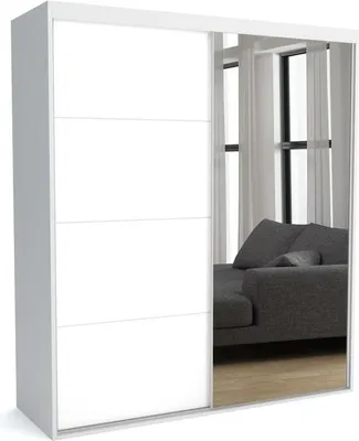 Productafbeelding van FURNLUX Garderobemat C, wit, 200 cm / Hoofdkleur: wit / Afmetingen: 200 x 60 x 205 cm