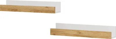 Image de Étagère murale Vicco Tomy Chêne blanc/force de l'or 60x10cm Lot de 2, Model 54698