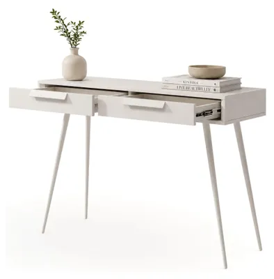 Produktbild von Katilaka - Schminktisch, 187x40x52h cm Beige Cashmere, 2 Schubladen