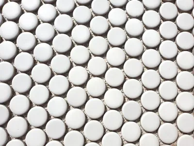 Produktbild von Handmuster Knopfmosaik LOOP Rundmosaik weiß glänzend Wand Küche Dusche BAD MOS10-0102_m