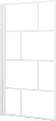 Image de Pare Baignoire Rabattable 80x140cm - Sérigraphie Briques Blanches - Verre Trempé 4mm
