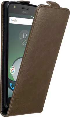 Produktbild von Cadorabo Hülle für Motorola MOTO Z PLAY Schutz Hülle in Braun Flip Etui Handyhülle Case Cover
