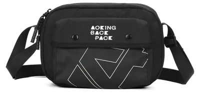 Produktbild von Aoking Uni Schultertasche, Grau und Schwarz, mit Reißverschluss und Taschen, verstellbar
