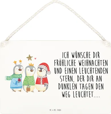 Produktbild von Mr. & Mrs. Panda Schild Winterzeit Heilige drei Könige DIN A4 - Weiß - Geschenk, Dekobrett, Türschild, Winter, Weihnachtstage, Weihnachten, Holzschild, Wandbild Holz