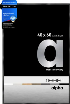 Produktbild von nielsen Aluminium Bilderrahmen Alpha, 40x60 cm, Eloxal Schwarz Glanz