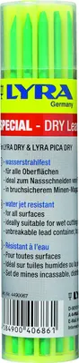 Produktbild von Lyra Bleistiftminen, Mine grün, 12 Stück, für alle Oberflächen geeignet, Farbe abwischbar – 4490067