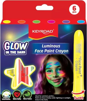 Obrázok produktu pre KEYROAD Svietiace fluorescenčné ceruzky na maľovanie na tvár 6 farieb