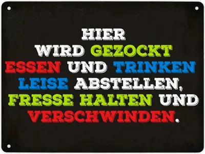 Produktbild von Metallschild XL mit Spruch: Hier wird gezockt... Schild Blechschild