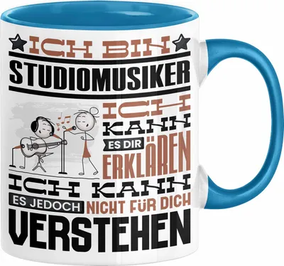 Produktbild von Studiomusiker Geschenk Tasse Lustige Geschenkdiee für einen Studiomusiker Geburtstag Ich Bin Studiomusiker Ich Kann Es Dir Erklären Aber Nicht Für Dich Verstehen (Blau)