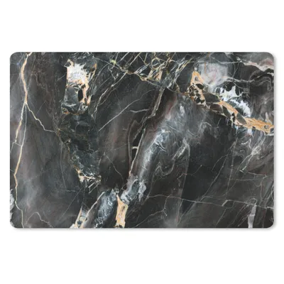 Produktbild von MuchoWow® Schreibtischunterlage Marmor - Schwarz - Gold - Muster 60x40 cm - XXL Mauspad - Großes Mauspad