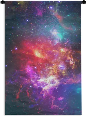 Produktbild von MuchoWow® Wandteppich Wandbehang Sterne - Weltraum - Farben 120x180 cm Tapisserie Dekoration Wandtuch - Schlafzimmer - Dekorationen für das Haus