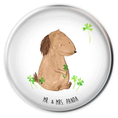 Produktbild von Mr. & Mrs. Panda waschbeckenstöpsel Hund Kleeblatt - Weiß - Geschenk, Ablaufgarnitur, abfluss stöpsel, Glück, Waschbecken Ablaufstopfen, Viel