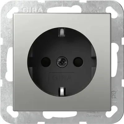 Produktbild von Gira SCHUKO-Steckd. SRK System 55 Edelstahl 4180600