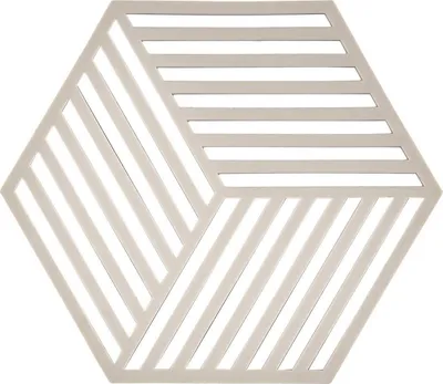 Produktbild von Zone Denmark Topfuntersetzer Hexagon Streifen 14 x 16 cm Silikon Warm Grey