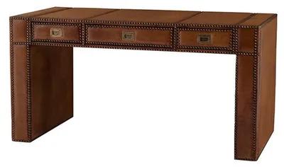 Obrázok produktu pre Casa Padrino luxusný kožený stôl / sekretár hnedý Š150 x D72 x V78 cm