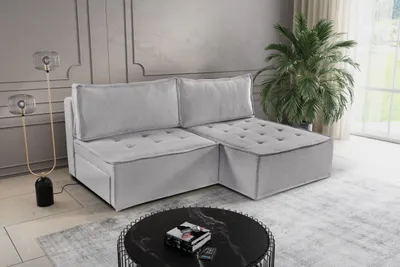 Produktbild von Kaiser Möbel Bohoo Mini modernes Ecksofa mit Schlaffunktion Dunkelbeige Rechts