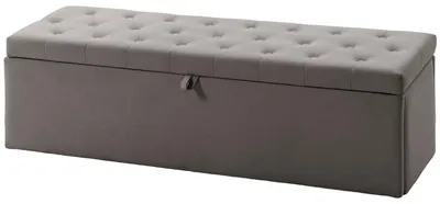 Produktbild von Aufbewahrungshocker, Aufbewahrungsbank 141 l, 137 x 41 x 42 cm, Samtbezug, Tragkraft 240 kg, Grau